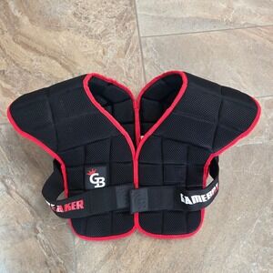 GAMEBREAKER‎ M Football Padded Shoulder Pads Rib Vest Protection Black Red